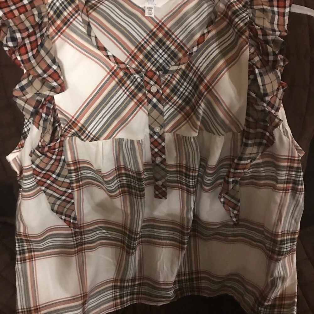 New Time and Tru Women's Ruffle Sleeve Tank Top - Picture 6 of 8